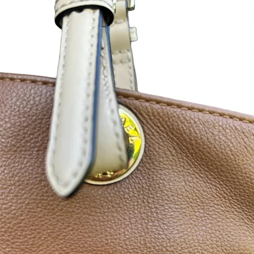 Michael Kors Women's Bedford Shoulder Tote Handbag Purse Medium Saddle Leather